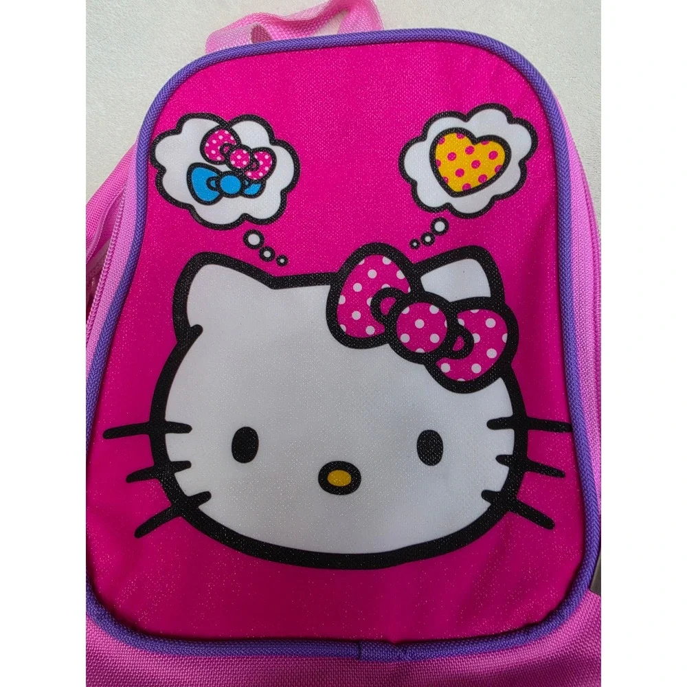 Hello Kitty Pink Backpack Sanrio Girls School Bag Multi Color Logo Graphic